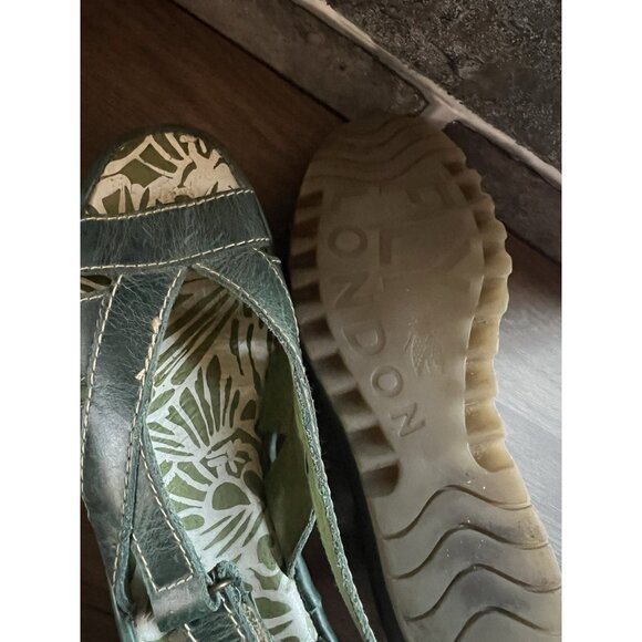 Fly London Yall Green Wedge Womens Sz 37 6.5/7 US - Picture 8 of 16